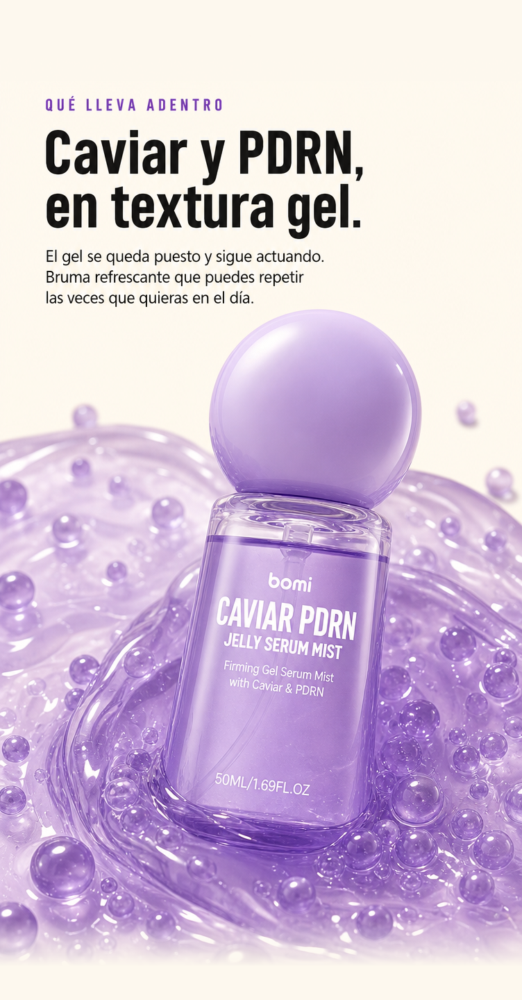 Caviar y PDRN, en textura gel.